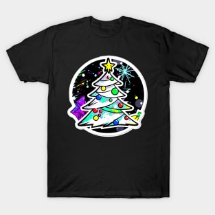 Wintery Night Kawaii Christmas Tree T-Shirt